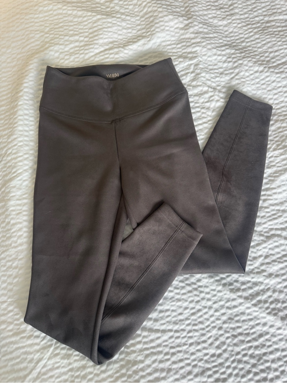 White House Black Market faux suede High-Rise Leggings, Charcoal